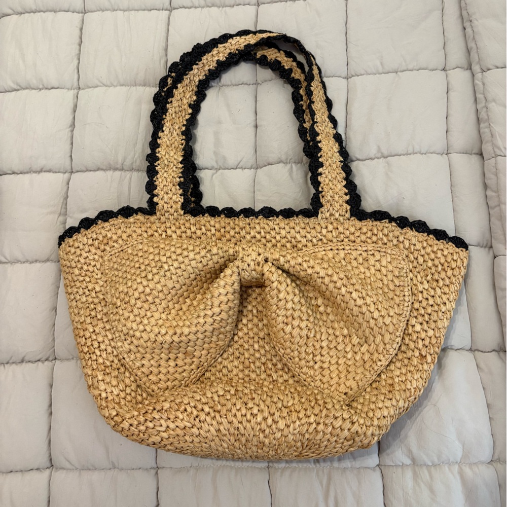 Kate Spade x Target Tan and Black Woven Tote